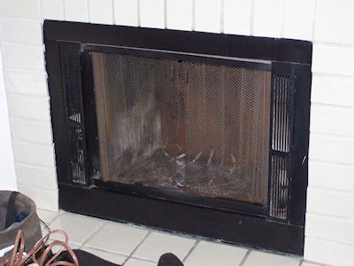 metal prefab firebox before